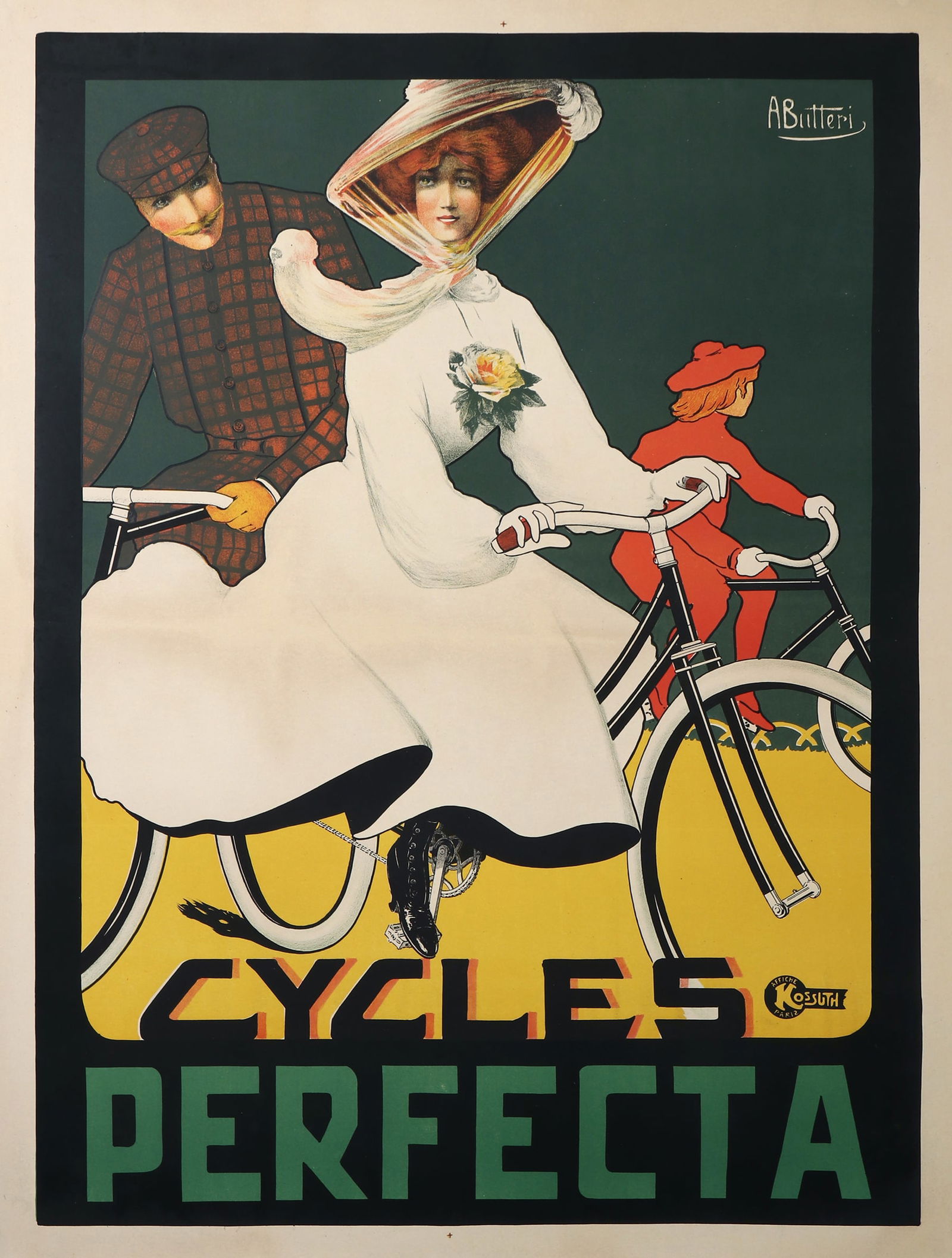 Original Vintage Cycles Perfecta Poster by Achille Butteri Art Nouveau (1 of 1)