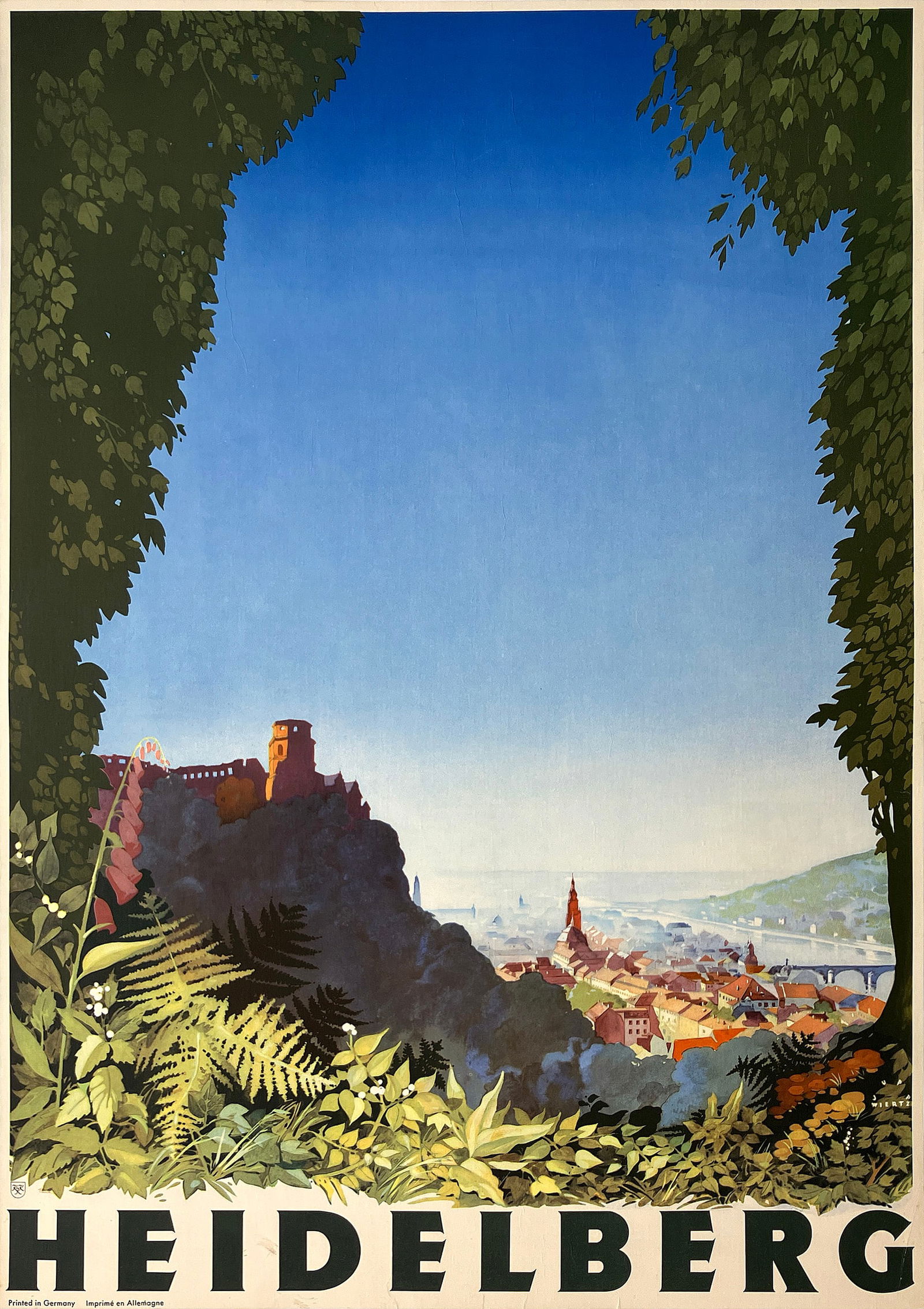 Original Vintage Poster for Heidelberg by Jupp Wiertz 1936 (1 of 1)