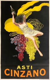 Original Vintage Asti Cinzano Poster by Cappiello 1920 Oversize Extremely Rare