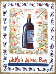 Willi's Wine Bar Original Poster by Cathy Millette 1986