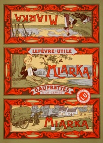 Original Miarka Label for Biscuit Tins c1910 Lefevre Utile by Alphons Mucha