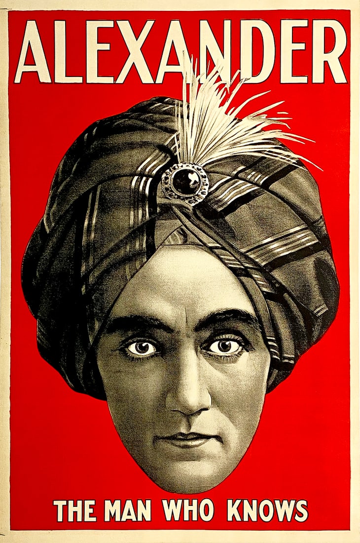 Original Alexander The Man Who Knows Original Vintage Poster c1915 (1 of 1)