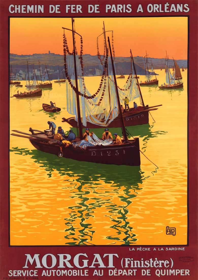 Original Vintage Travel Poster Morgat by Alo 1925 (1 of 1)
