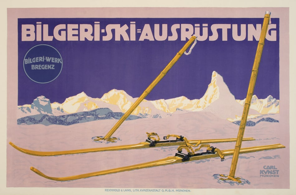 Original Bilgeri Ski Poster by Carl Kunst c1915 (1 of 1)