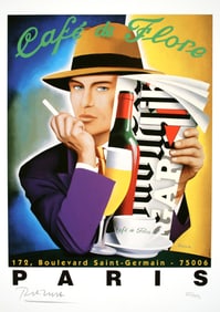Razzia Limited Edition Hand Signed and Numbered Poster for Cafe de Flore Paris 2007