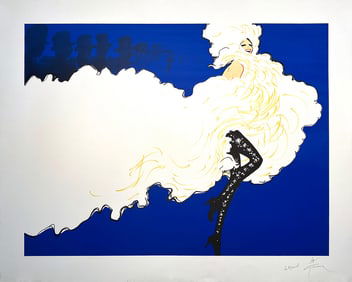 Original Signed and Dedicated Print by Rene Gruau Follies c1989