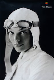 Think Different Poster Apple Computer Original 1998 - Amelia Earhart
