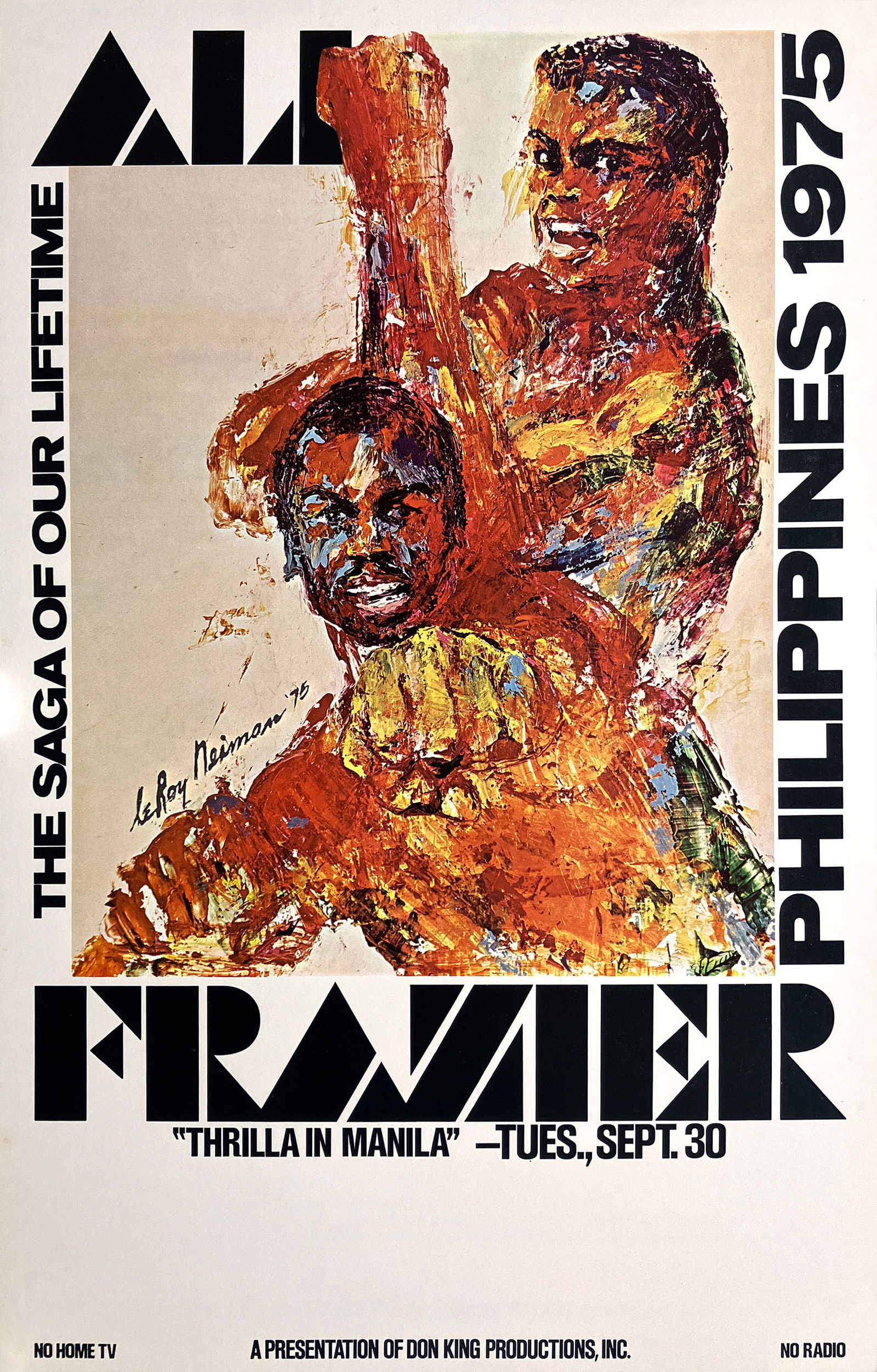 Original Vintage Thrilla in Manila Poster by Leroy Neiman Muhammad Ali and Joe Frazier (1 of 1)