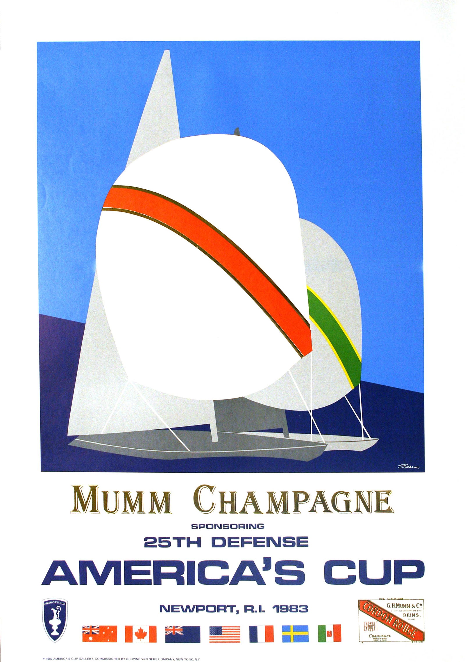 Original Mumm Champagne Poster for 1983 America's Cup Races (1 of 1)