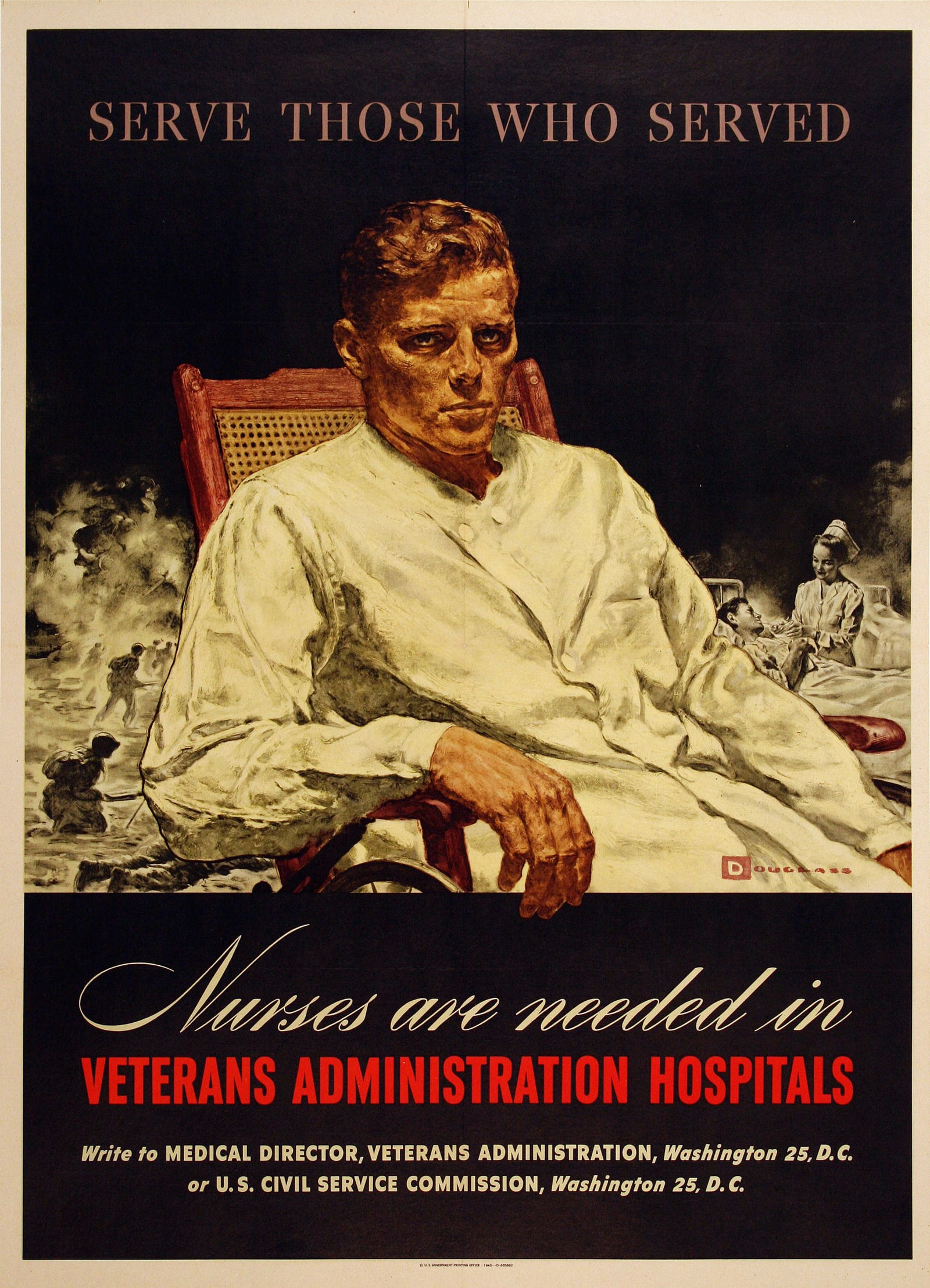 Original WWll Poster 1945 - Serve Those Who Served Nurses are Needed (1 of 1)