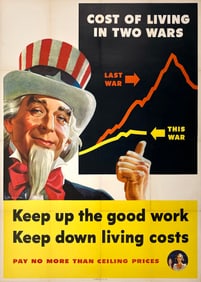 Original Vintage WWII Uncle Sam Keep Up The Good Work Poster