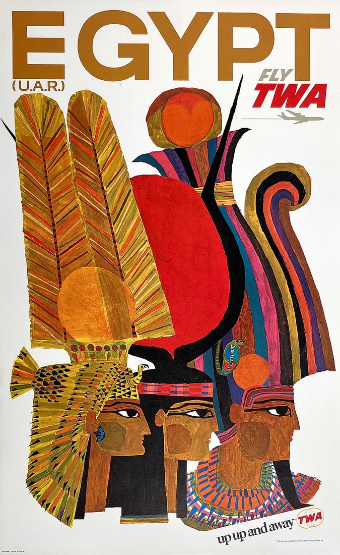 Original Vintage TWA Egypt UAR Poster by David Klein c1960 (1 of 1)