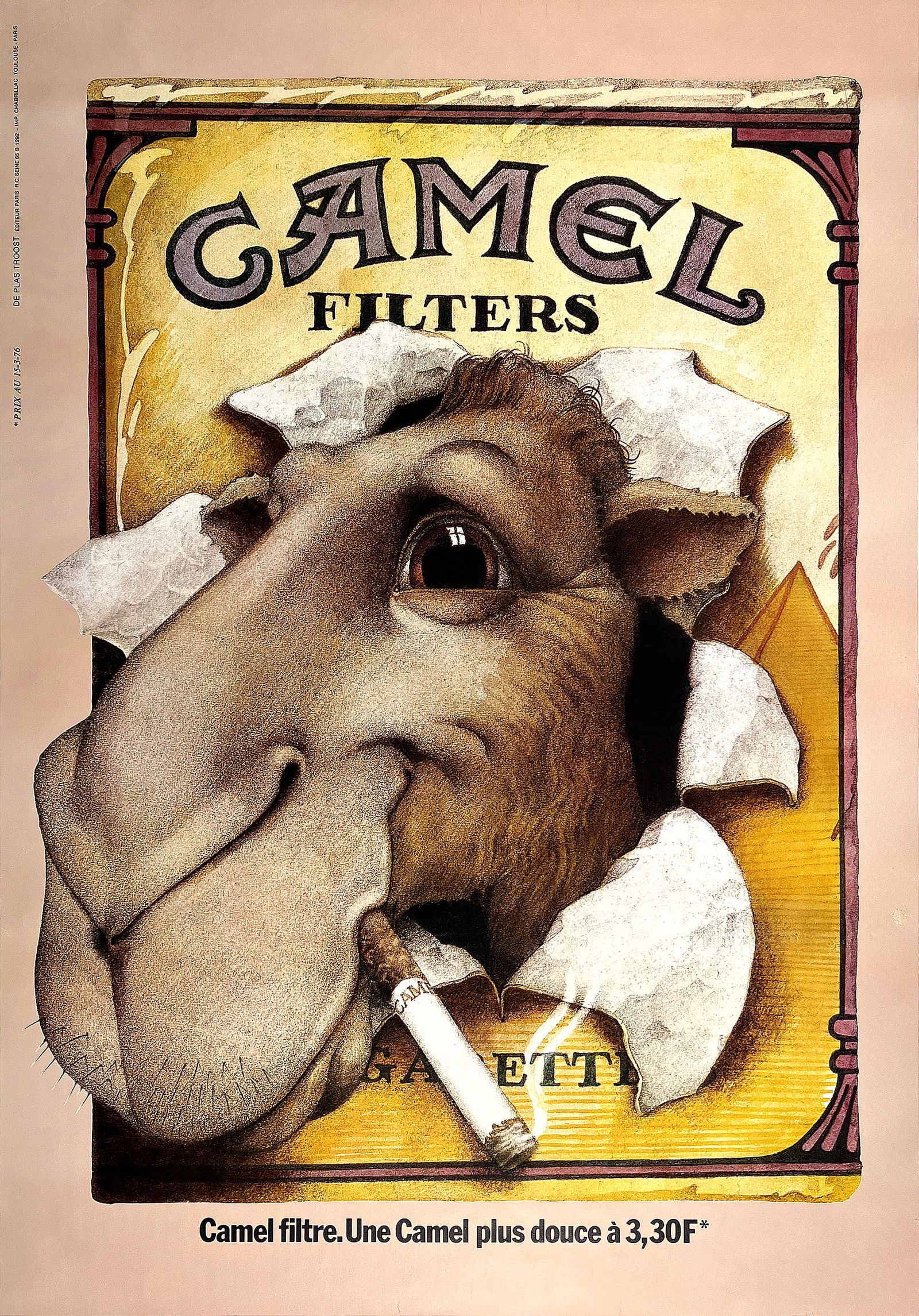 Original Vintage Joe Camel Poster c1975 by Nicholas Price (1 of 1)