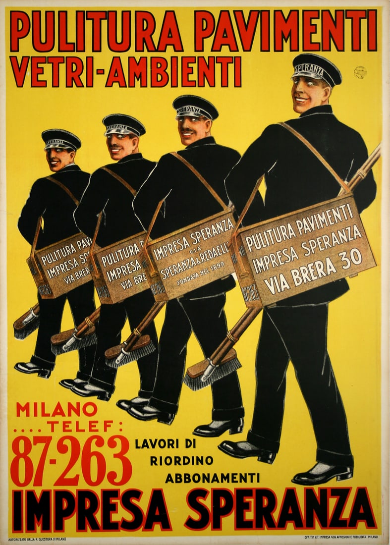 Original VIntage Italian Poster Impresa Sperenza c1930 (1 of 1)