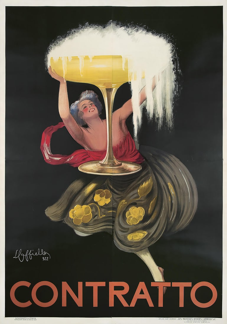 Original Leonetto Cappiello Contratto Poster 1921 in Oversized Format - Very Rare (1 of 1)