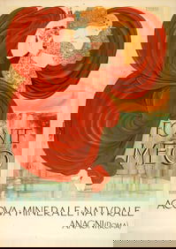 Original Vintage Fonte Meo Italian Poster by Francesco Nonni c1910 - Mineral Water