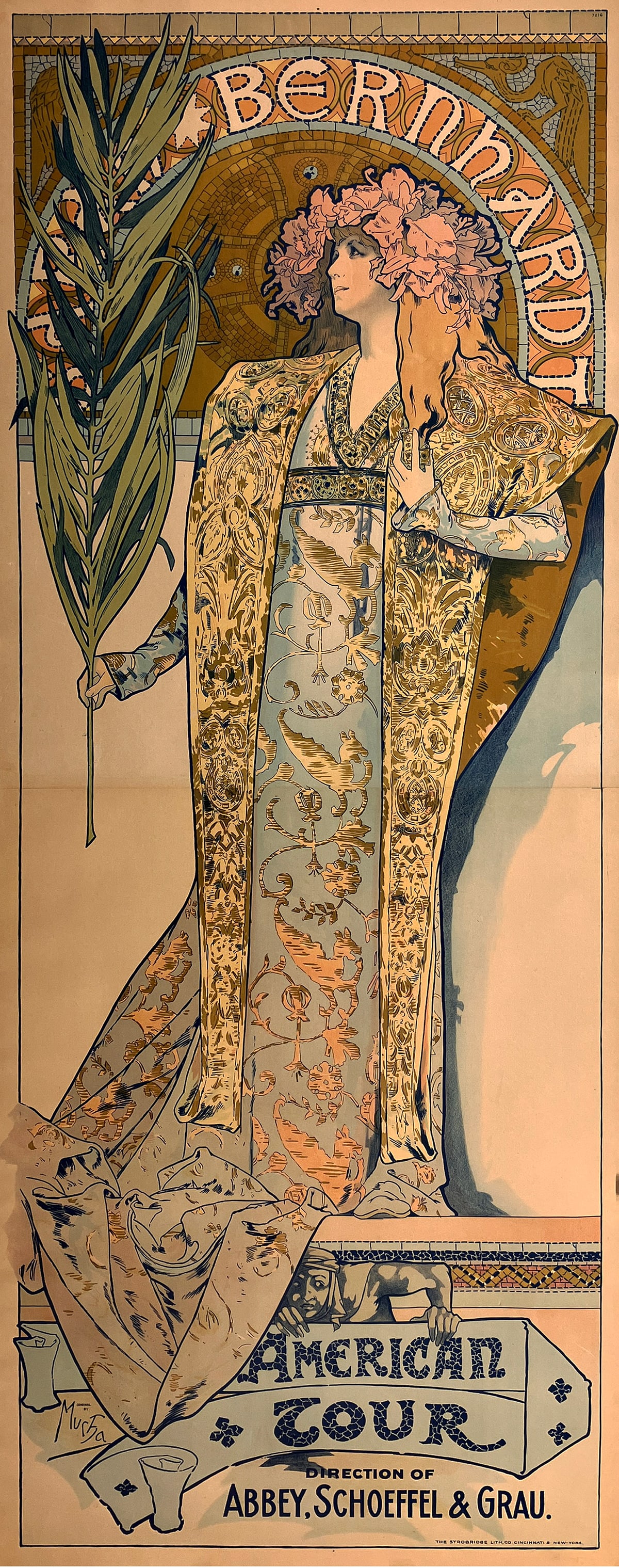 Original Vintage Alphons Mucha Poster for Sarah Bernhardt American Tour 1896 (1 of 1)