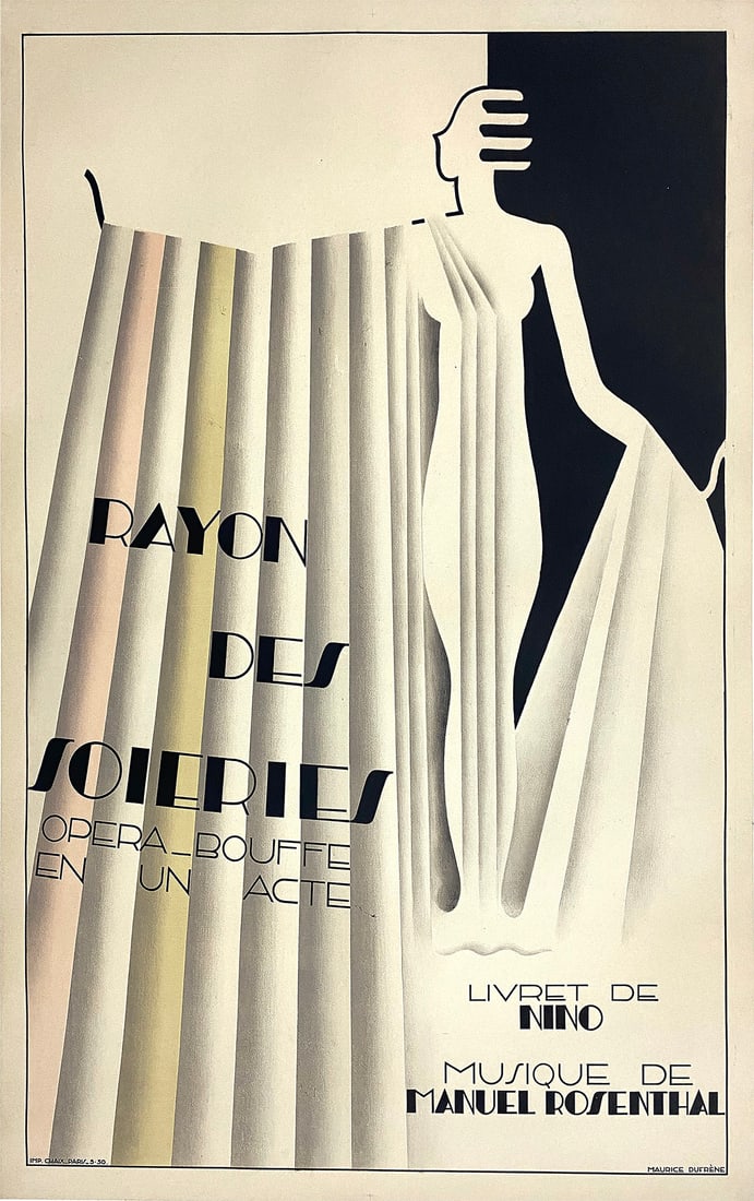 Original Vintage Rayon des Soieries Art Deco Opera Poster by Maurice Dufrene 1930 (1 of 1)