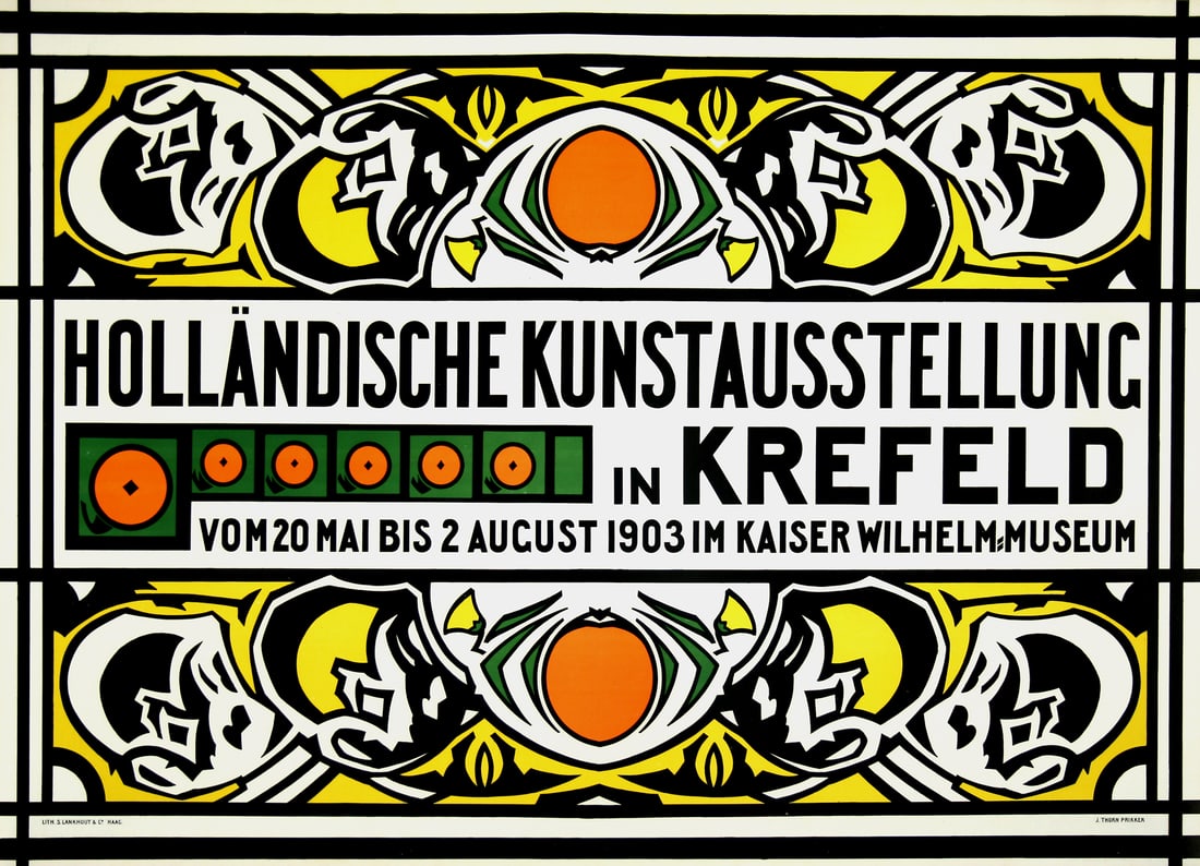 Original Hollandische Kunstausstellung Krefeld Germany Poster by Thorn Prikker 1903 (1 of 1)