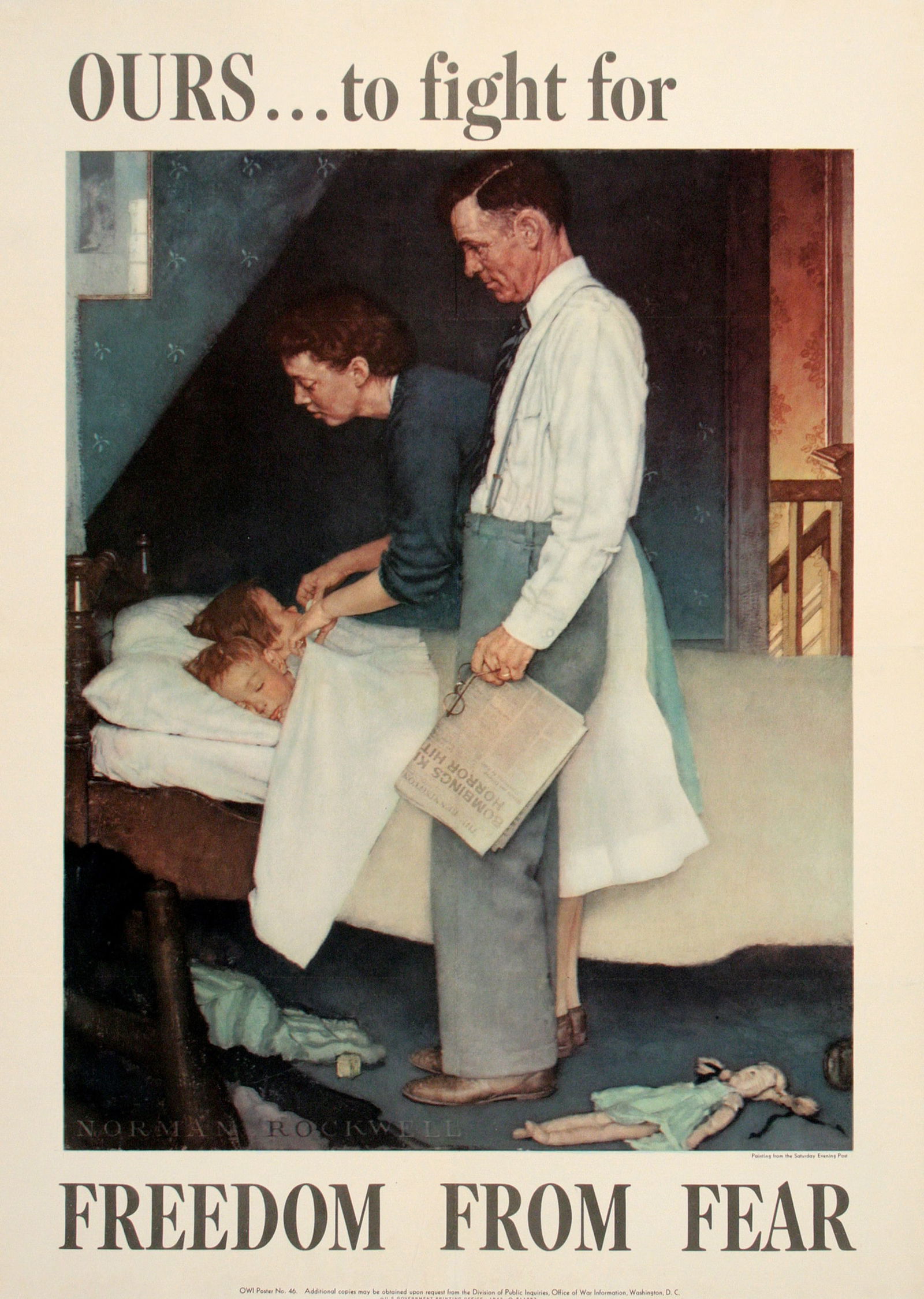 Norman Rockwell Original Freedom from Fear Poster from 1943 (1 of 1)