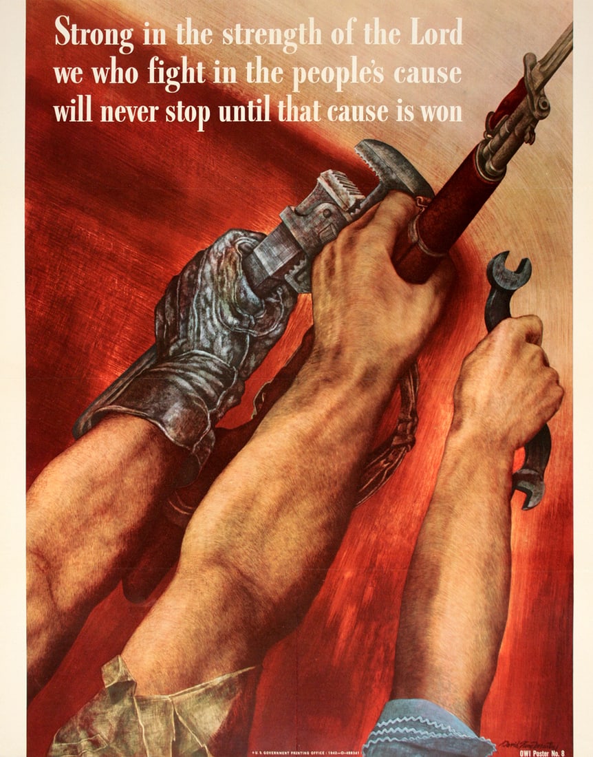 Strong in the Strength Original Vintage WWII Poster Stone Martin 1942 (1 of 1)