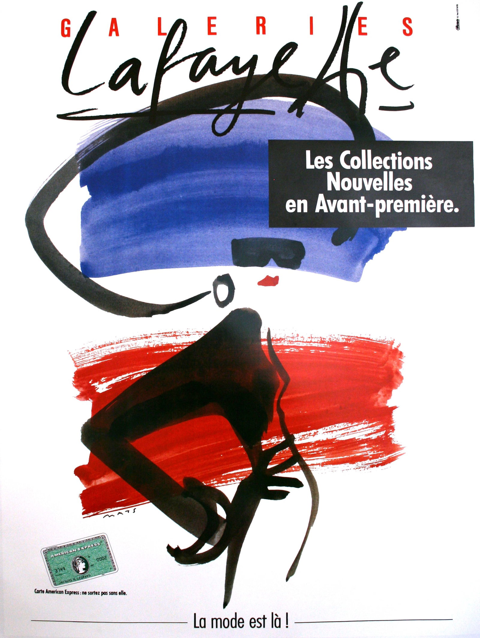 Original Vintage Poster for Galeries Lafayette Paris by Mats c1990 (1 of 1)