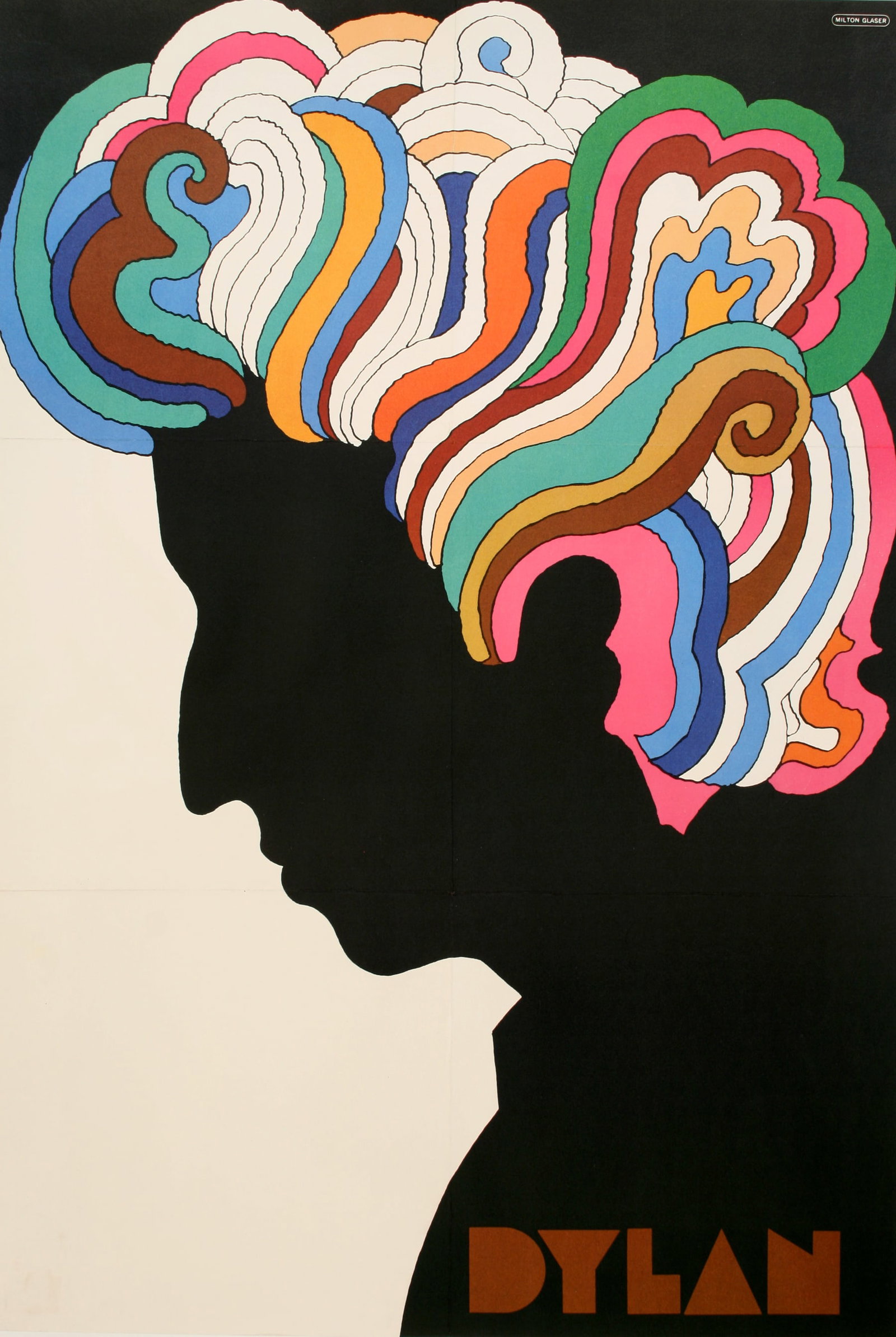 Original Vintage Bob Dylan Poster Created by Milton Glaser 1966 (1 of 1)