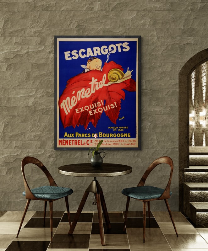 Escargots Menetrel Original Poster by Rudd c1925 - 3