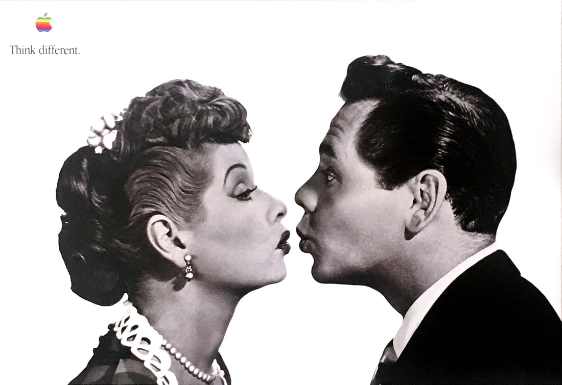 Original Vintage Apple Think Different Poster Lucille Ball and Desi Arnaz I Love Lucy 1998 (1 of 1)