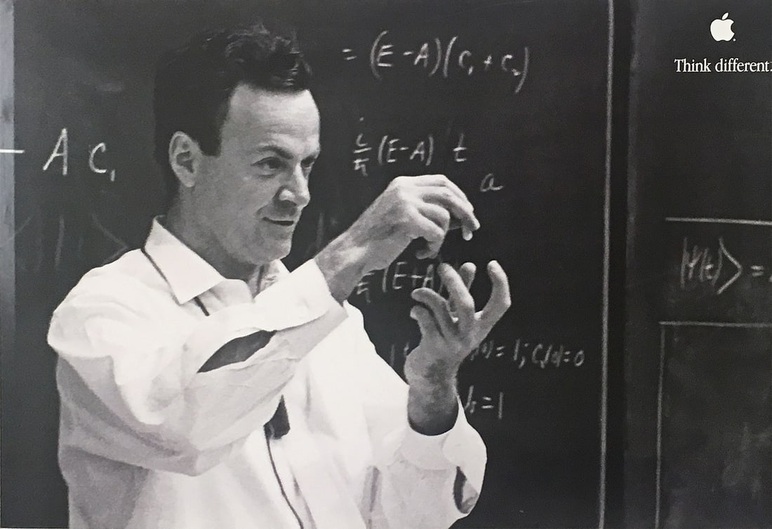 Original Vintage Apple Think Different Poster Richard Feynman Quantum Physics Science 1998 (1 of 1)
