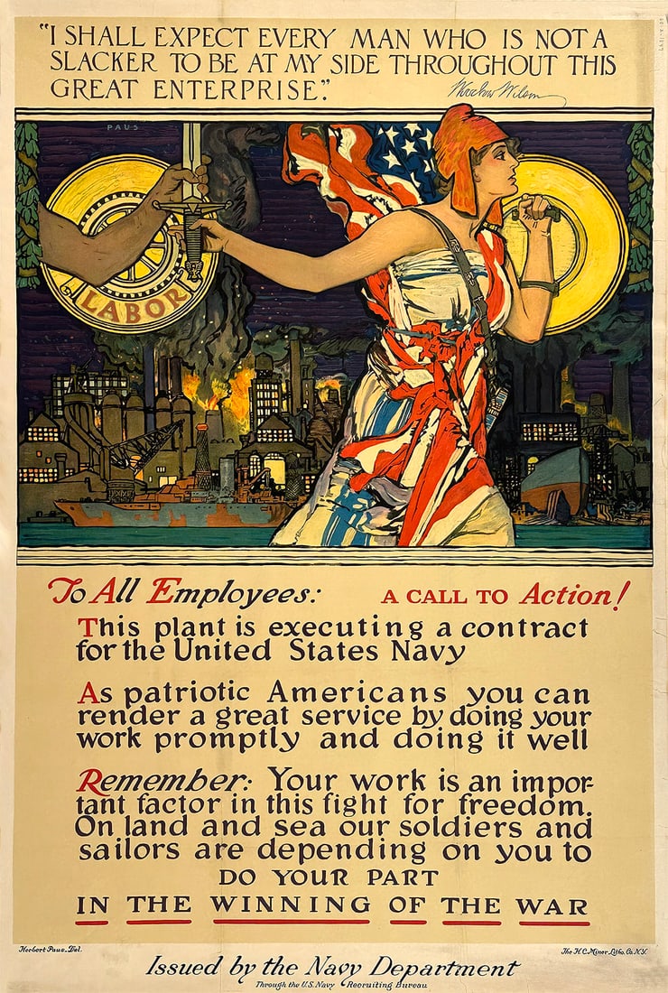 Original Vintage To All Employees A Call to Action by Herbert Paus C1914 (1 of 1)