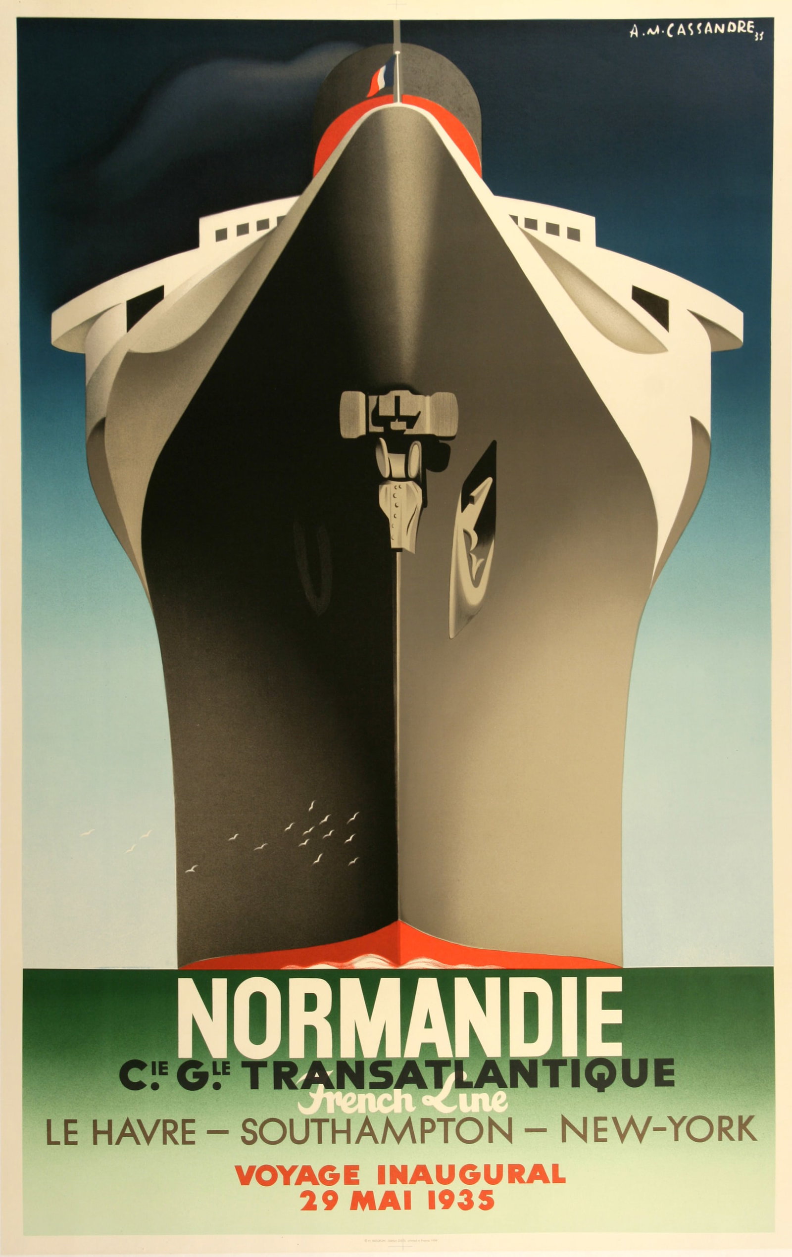 Normandie Poster by A.M. Cassandre Restrike by Distil 1998 (1 of 1)
