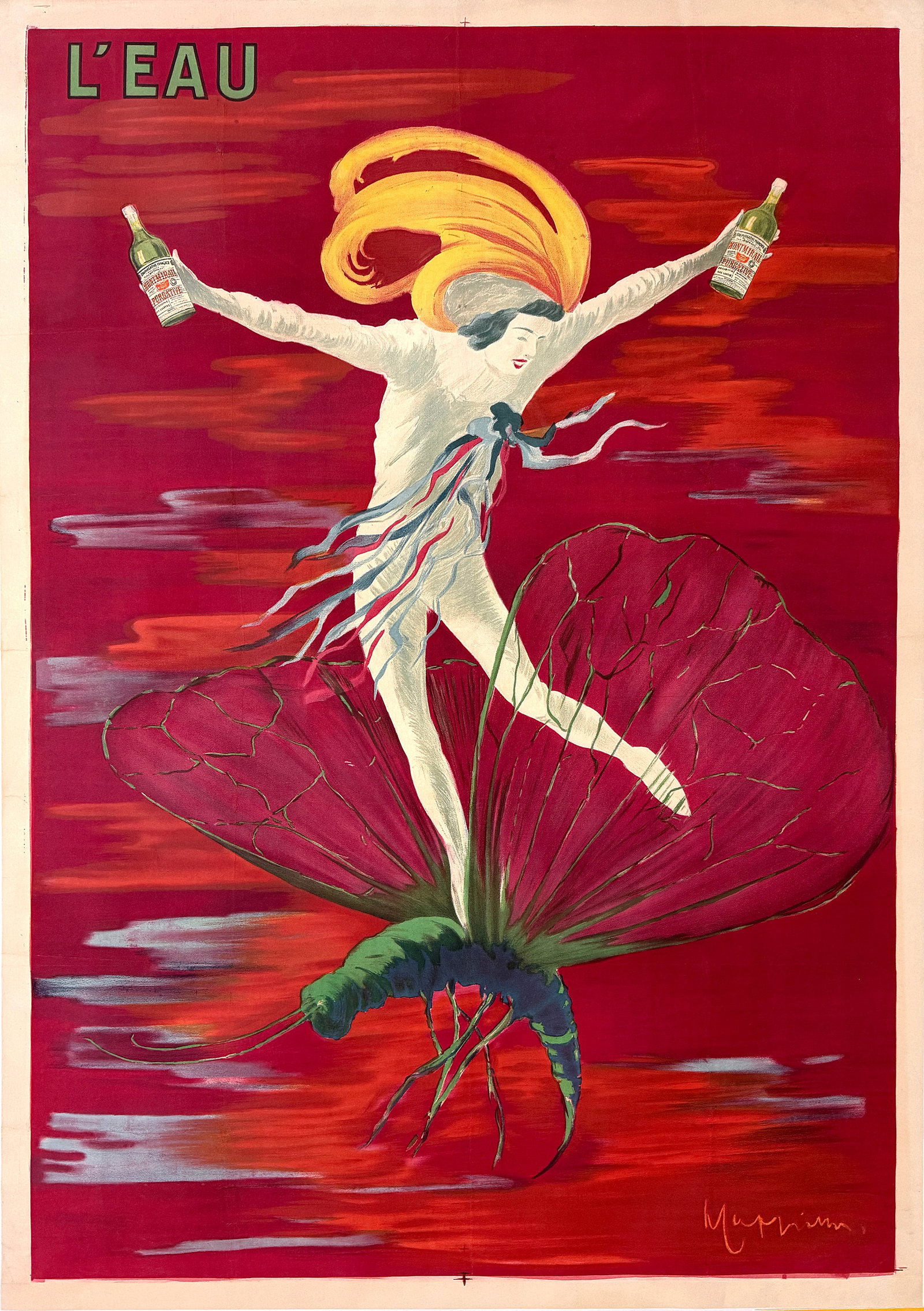 Original Vintage Leonetto Cappiello L'eau Poster 1912 (1 of 1)