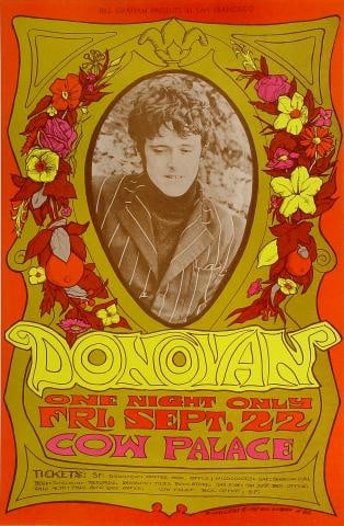 BG-86 - 1st printing -Cow Palace: Concert Date: 9/22 /1967 Performers: Donovan Venue: Cow Palace Producer: Bill Graham