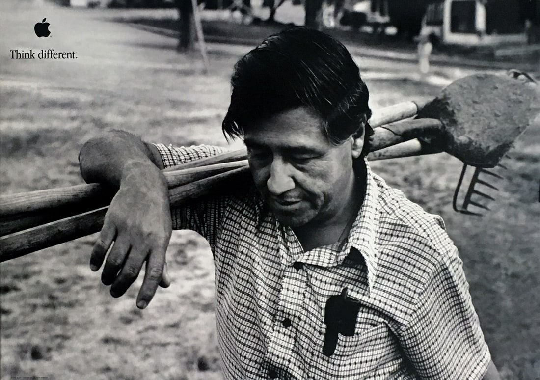 Original Vintage Apple Think Different Poster Cesar Chavez Farmer Protest (1 of 1)