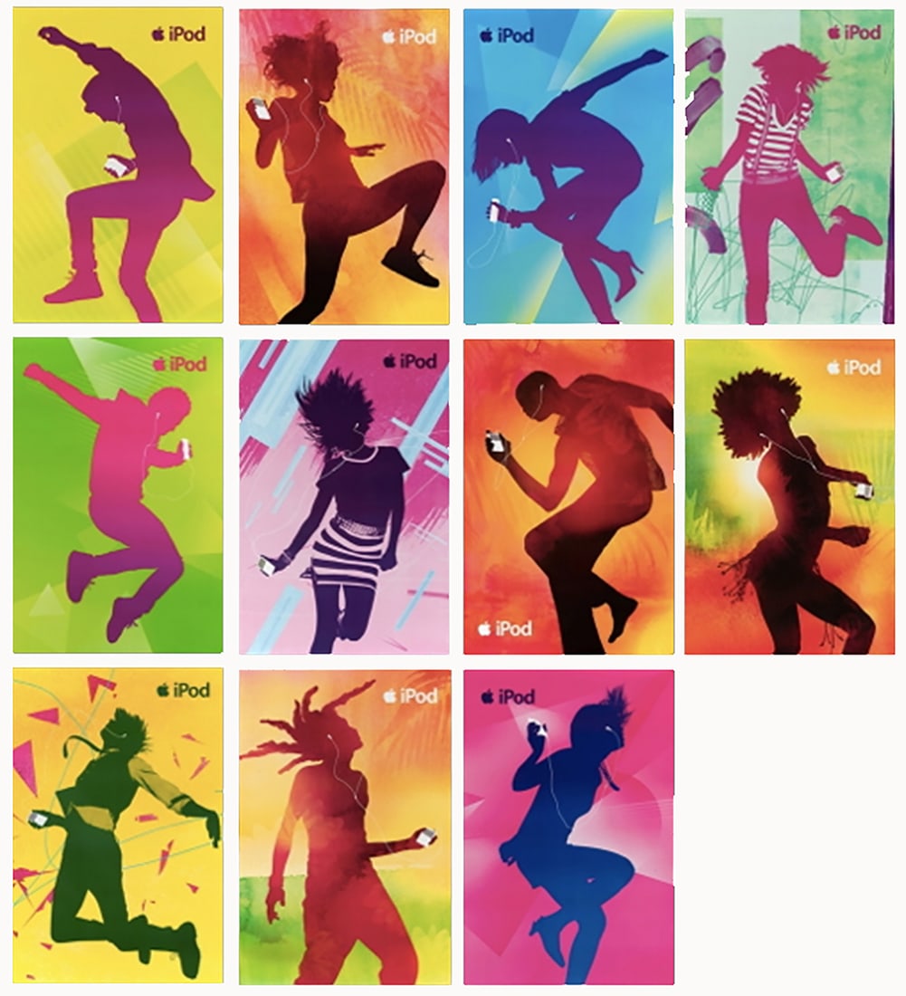 Original Set of 11 Apple iPod Posters 2007 - Great Graphics (1 of 1)