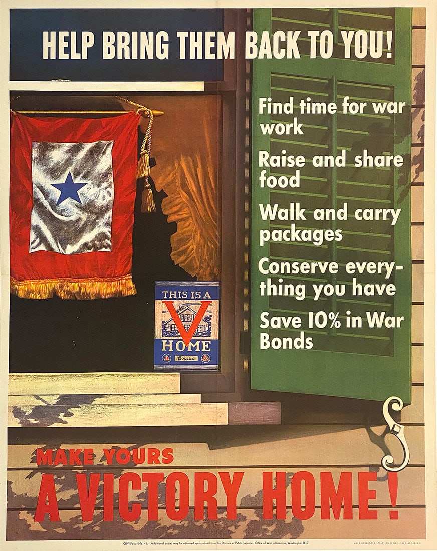 Original Vintage WWII Poster Make Yours a Victory Home 1943 (1 of 1)