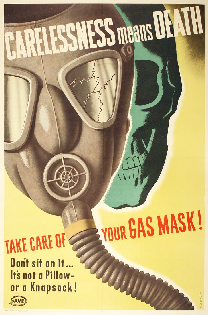 Original Vintage WWII Poster Carelessness Means Death by Sasha Maurer 1943 (1 of 1)