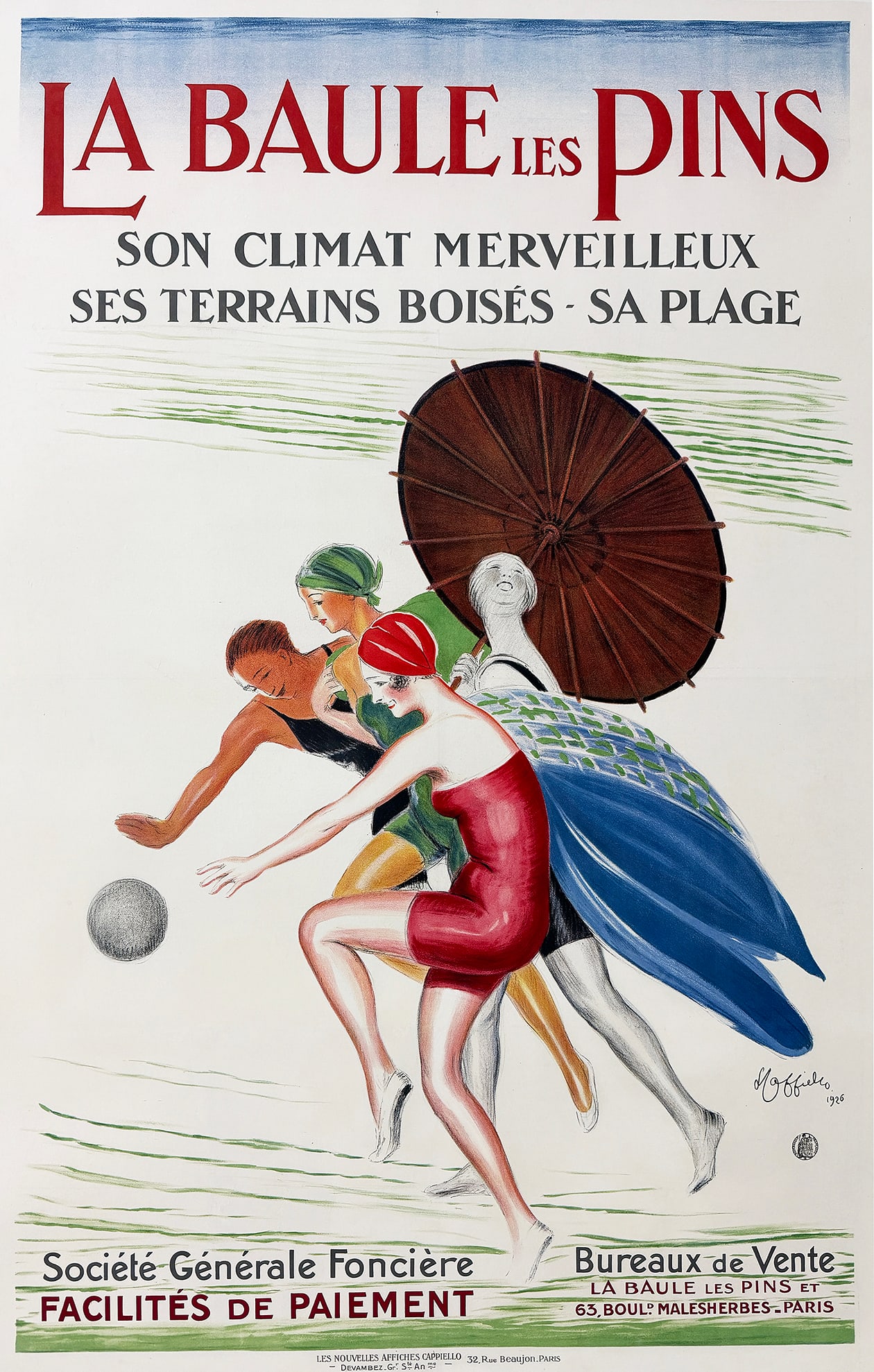 Original Leonetto Cappiello La Baule Les Pins Poster 1926 - RARE (1 of 1)