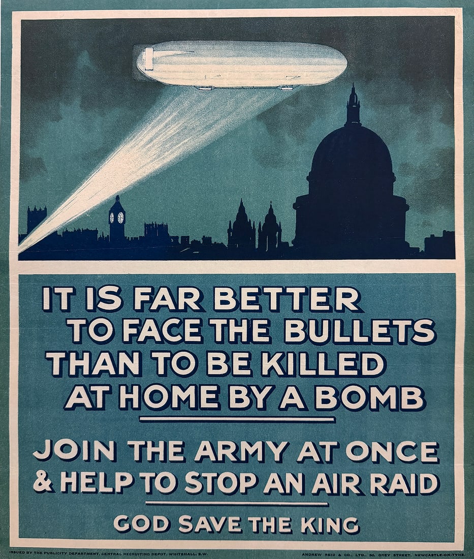 Original Vintage It Is Far Better To Face The Bullets WWI British Poster 1915 (1 of 1)