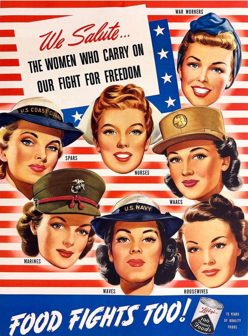 Original Vintage WWII We Salute The Women Poster C1944 (1 of 1)