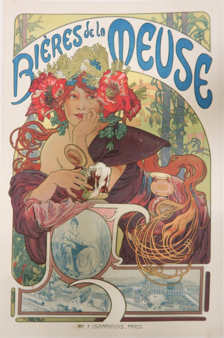 Alphonse Mucha : Biere De Meuse, 1896. Maitres affiche (1 of 4)