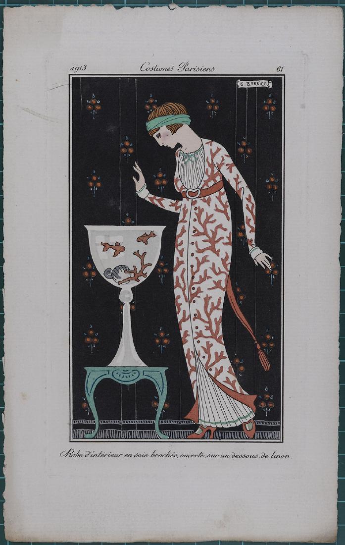 George Barbier : Original pochoir 1913 Costume Parisien (1 of 3)