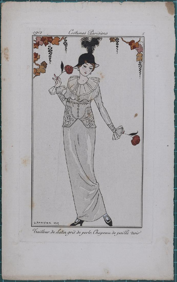 George Barbier : Original pochoir 1912 Costume Parisien (1 of 3)