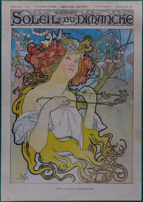 Mucha 1897 Lithograph cover Soleil du dimanche (1 of 3)
