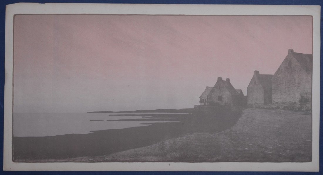 Berthon cottages on a shore original Litho colors 1900 (1 of 3)