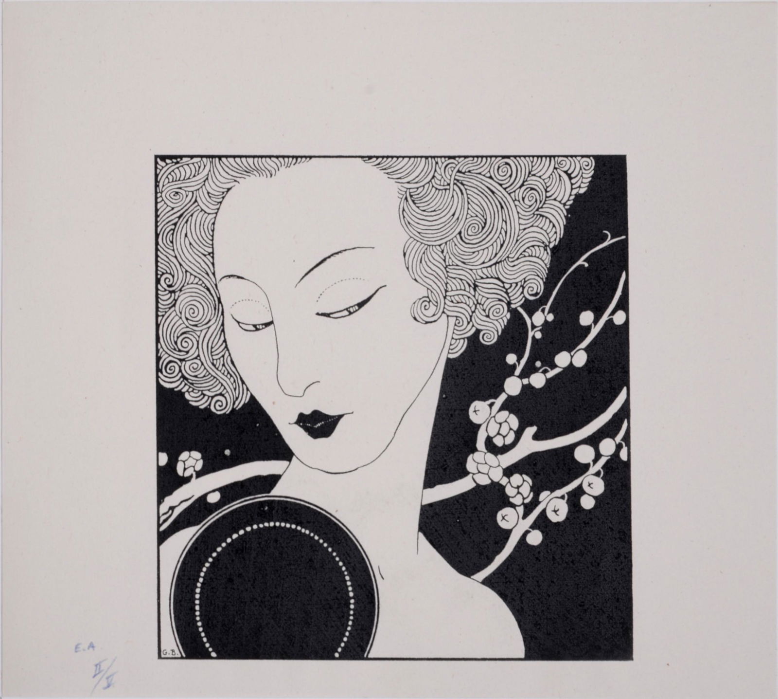 George Barbier - Cantique des cantiques, 1914: Woodcut print on China paper. Signed on the plate bottom left. Artist proof, annotated E.A II/V lower left margin. Dimensions: + Size of the sheet: 25 x 21 cm / 9,8 x 8,2 in. + Size of the image: 15,5