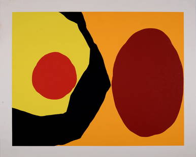 Luis Feito Lopez - Composition, c. 1970: Large silkscreen on wove paper. Dimensions: + Size of the sheet: 59 x 74 cm / 23,2 x 29,1 in. + Size of the image: 50 x 65 cm / 19,6 x 25,5 in. Shipping & Packing: Unlike many auction companies, NCAG'