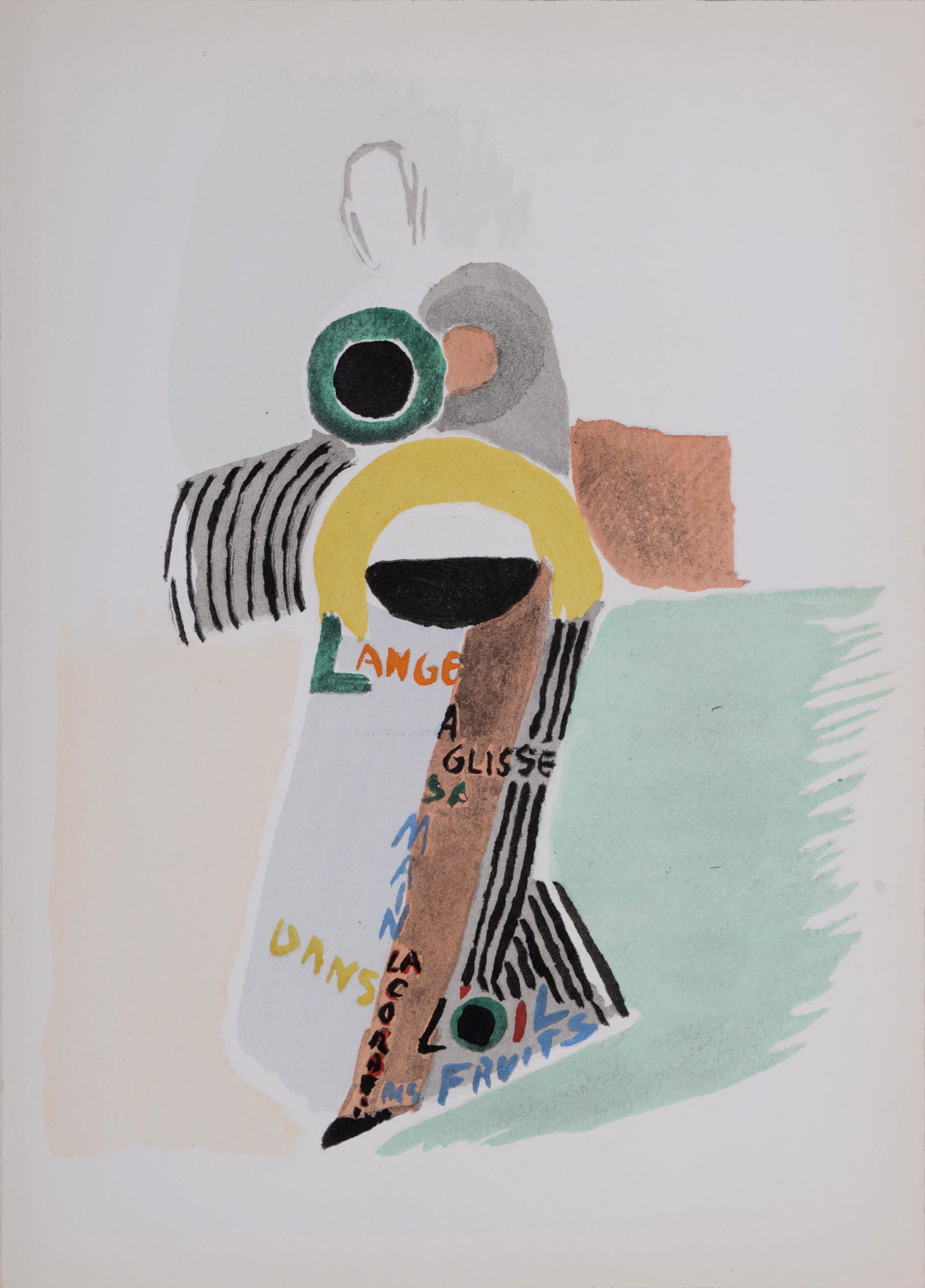 Sonia Delaunay (After) - Costumes (U), 1969: Pochoir print (Jacomet process) on Velin Aussedat. One of the 500 copies printed on Velin Aussedat, out of a total edition of 650. Dimensions: + Size of the sheet: 28,5 x 19,5 cm / 11,2 x 7,6 in. Issu