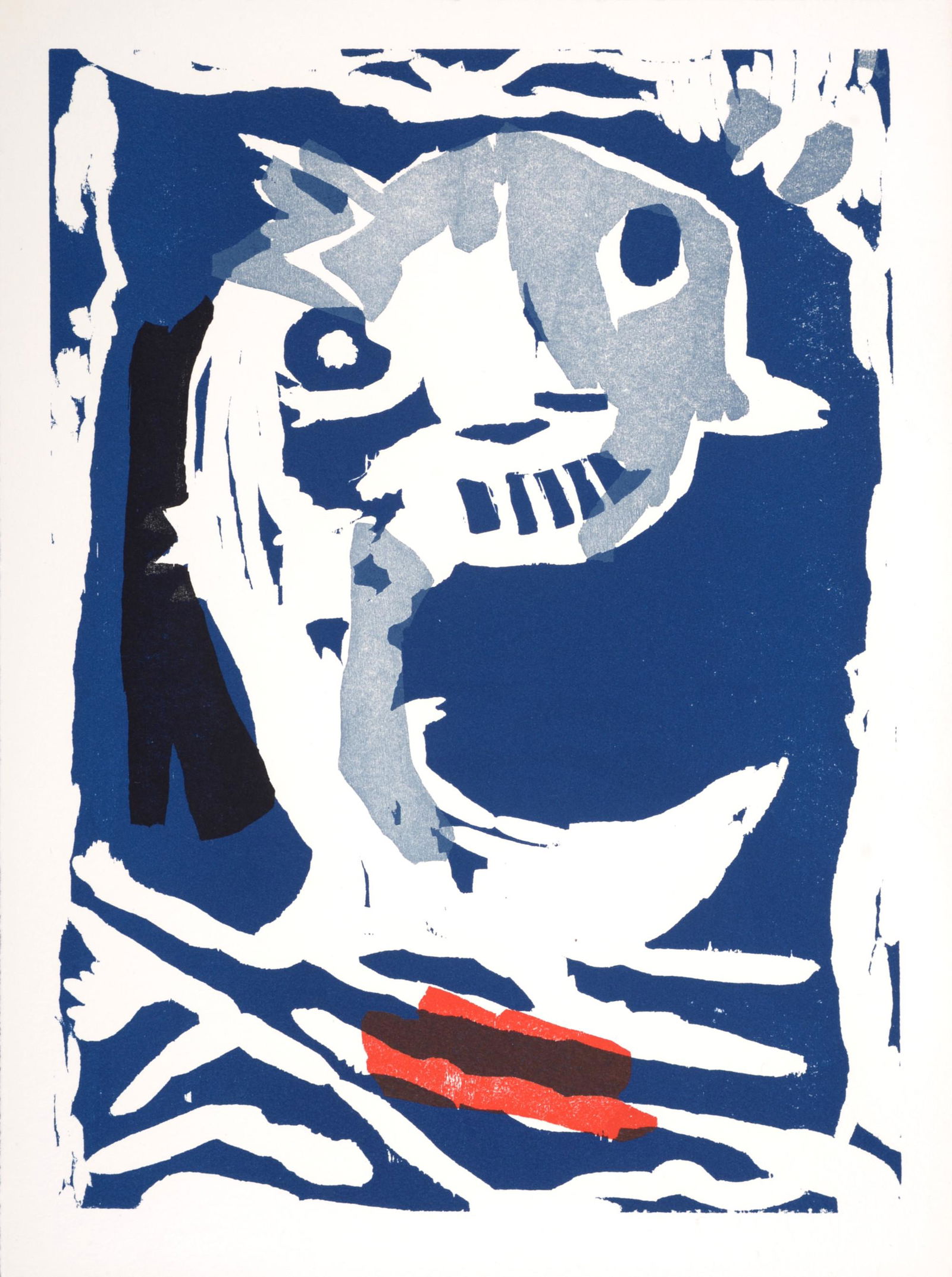 Bernard Lorjou - Le Dauphin, 1965: Woodcut print on Auvergne Richard de Bas paper. Edition of 200. Dimensions: + Size of the sheet: 38,5 x 28,3 cm / 15,1 x 11,1 in. + Size of the image: 35 x 25 cm / 13,7 x 9,8 in. Issued from the portf